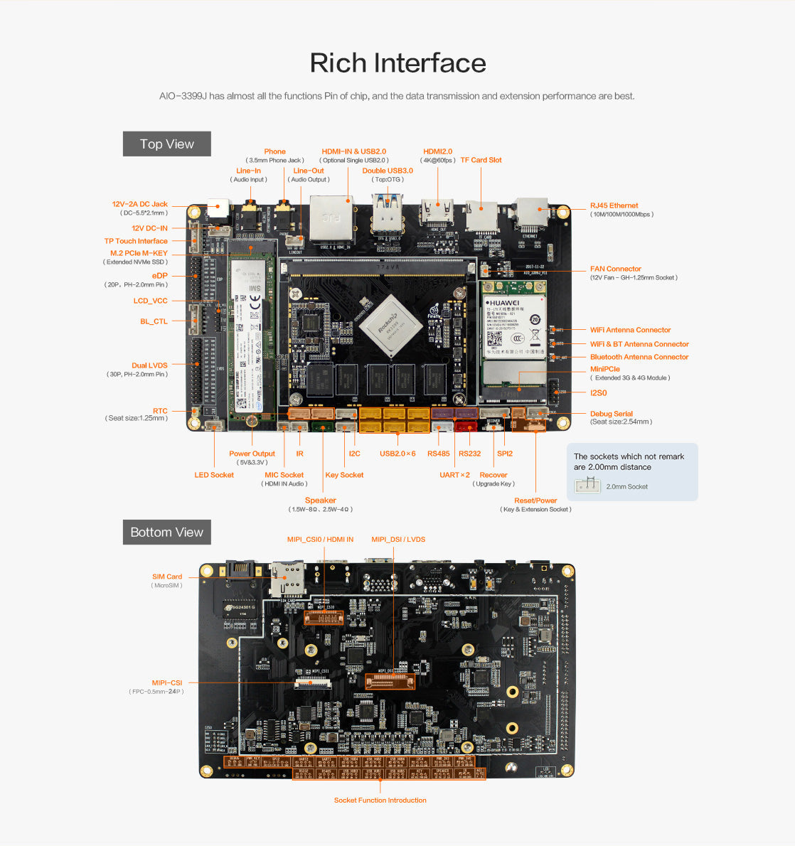 AIO-3399J Six-Core 64-Bit Industrial ARM Motherboard