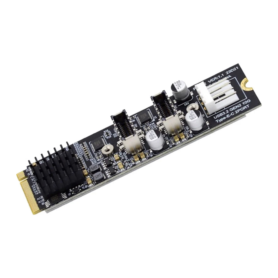 M.2 PCIe to USB 3.0 Type-E & Type-C Dual Port Expansion Card