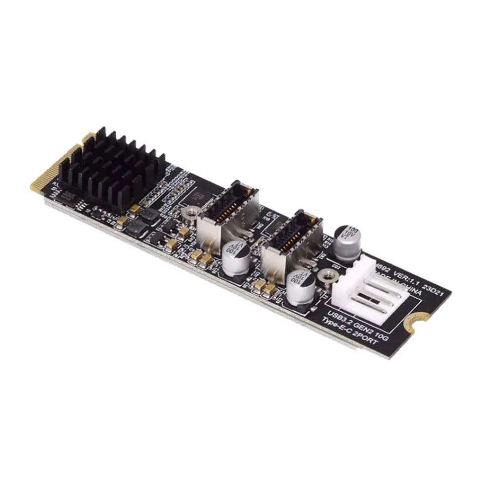 M.2 PCIe to USB 3.0 Type-E & Type-C Dual Port Expansion Card